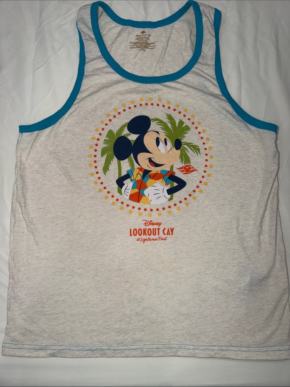 Disney Mickey Tank Top - Heather Gray with Teal Trim size M